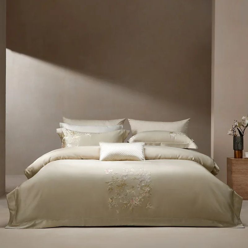Aesthetic Floral Duvet Cover - High Precision Brocade Lyocell Cotton Flowers