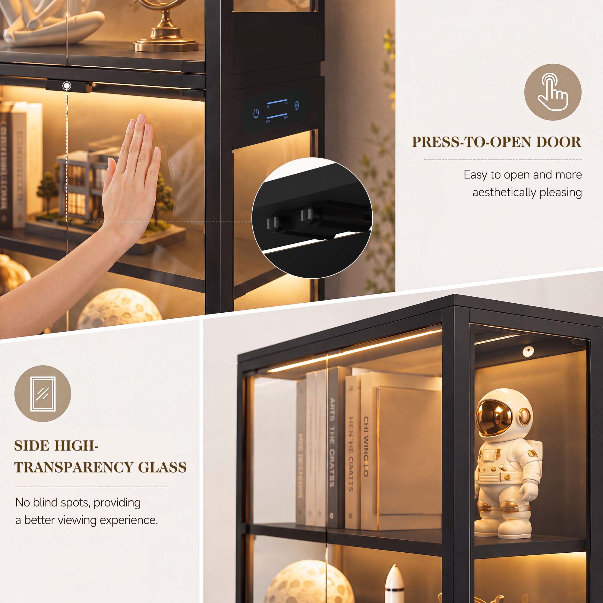 TCGBKAF 5‑Tier Display Cabinet - đánh giá và giá Lighting