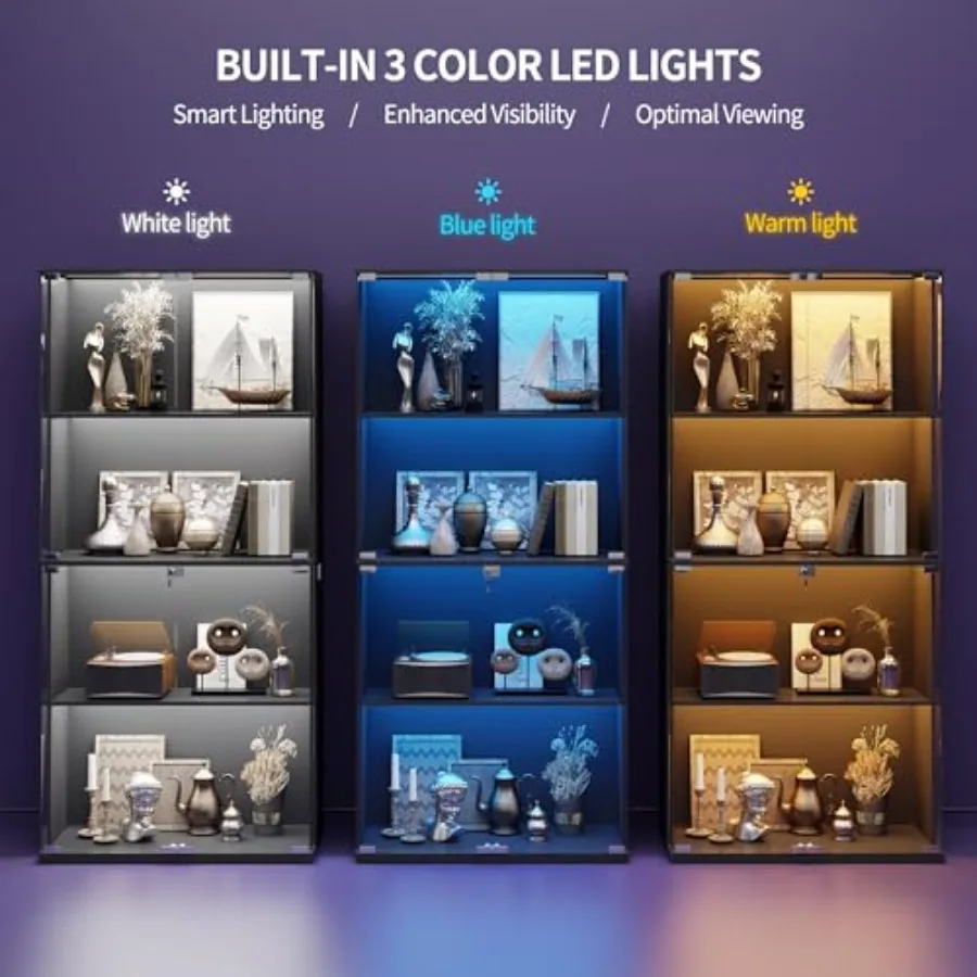 Locking Glass Display Cabinet  - đánh giá và giá Lighting